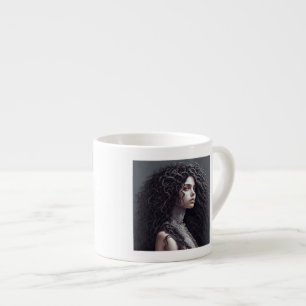 Long Curly Hair Espresso Mug