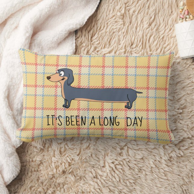 Long Day Dachshund Pillow, Lumbar Pillow (Blanket)