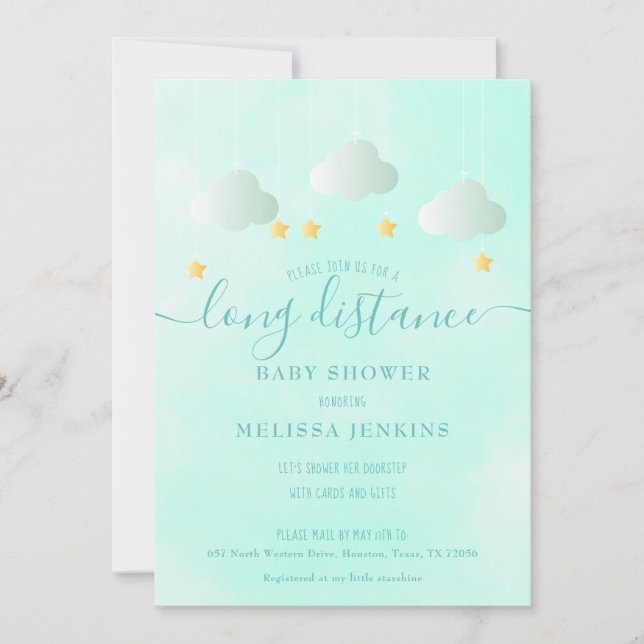Long Distance Baby Shower By Mail Boy Neutral Invitation (Front)