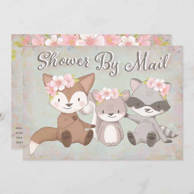 Long Distance Baby Shower By Mail Cute Invitation (Front/Back)