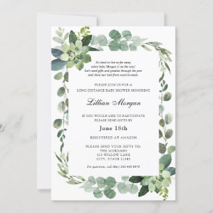 Long Distance Baby Shower by Mail Invitation