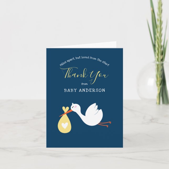Long Distance Baby Shower by Mail | Thank You card (Front)