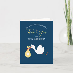 Long Distance Baby Shower by Mail Thank You card