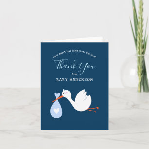 Long Distance Baby Shower by Mail Thank You card