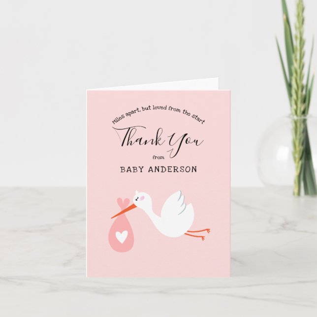 Long Distance Baby Shower by Mail | Thank You card (Front)