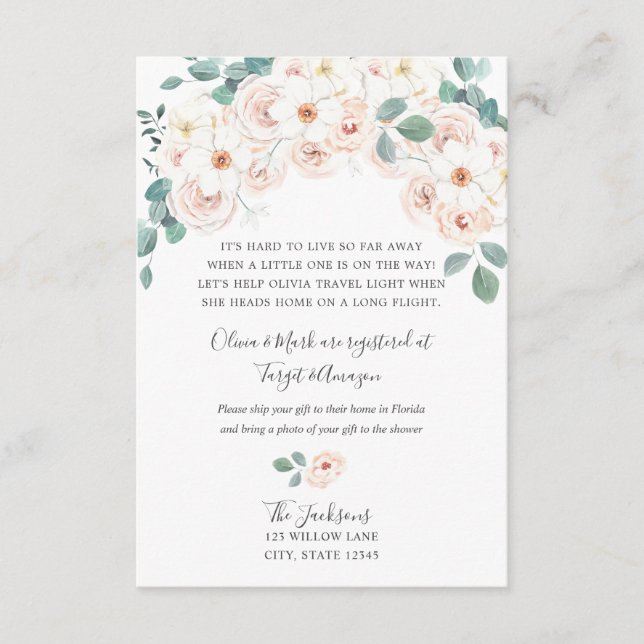 Long distance baby shower insert (Front)