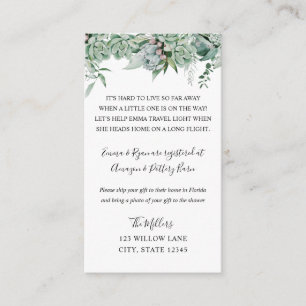 Long distance baby shower insert