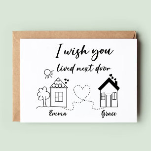 Long Distance Best Friends Friendship Trendy Card