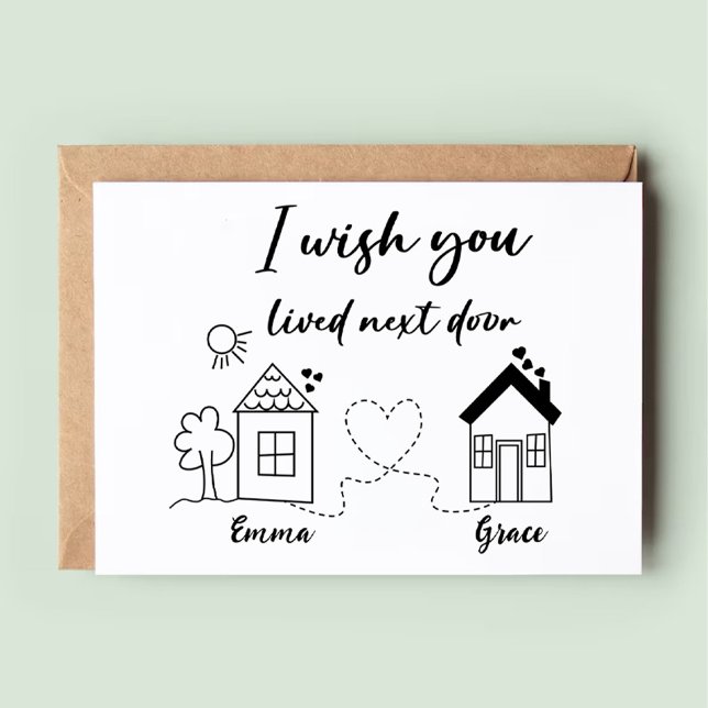 Long Distance Best Friends Friendship Trendy Card (Long Distance Best Friends Friendship Trendy Card)
