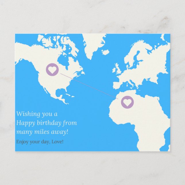 Long distance birthday postcard (Front)