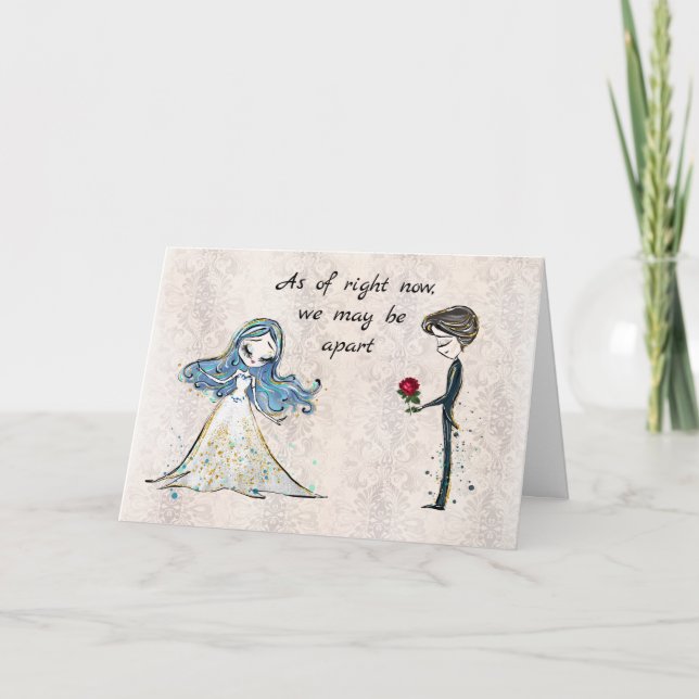 Long Distance Enchanting Couple Valentine's Day Holiday Card (Front)