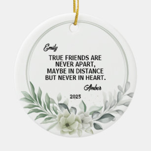 Long Distance Friend Christmas Ornament, Friend Ceramic Ornament