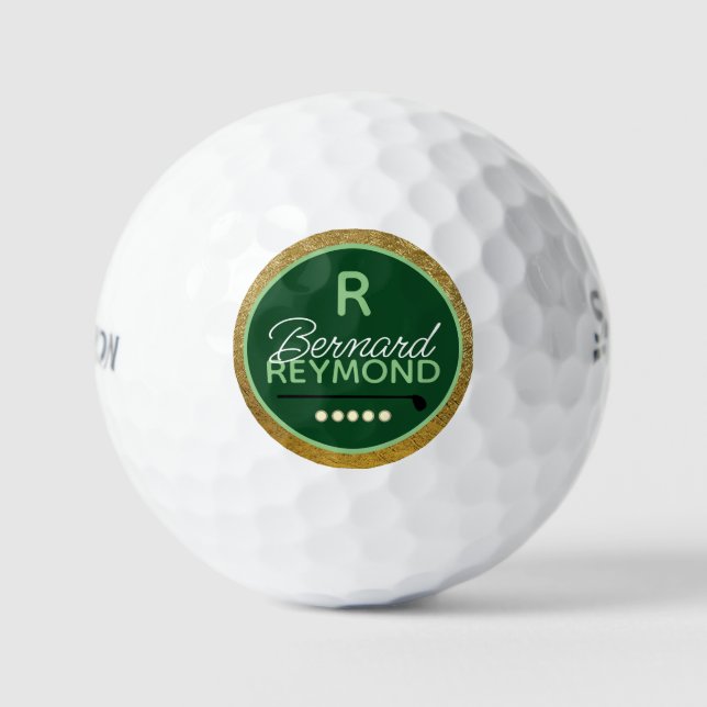 Long Distance Golfer's Classy Monogram  Golf Balls (Front)