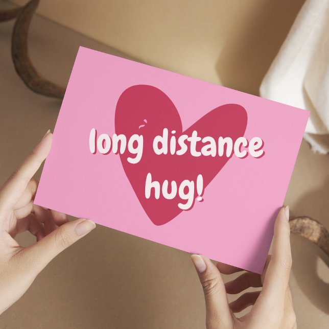 Long distance hug! Big Pink Heart Postcard (Creator Uploaded)