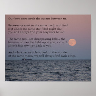 Long Distance Relationship Love Poetry Poster