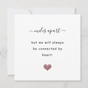 Long distance relationship miles glitter heart card