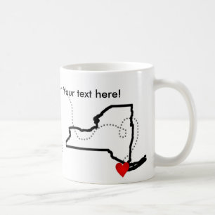 Long Distance Relationship Moving Away Gift. CA-NY Coffee Mug