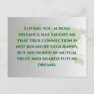 Long Distance Relationship Quote Postcard Miles