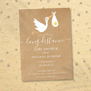 Long Distance Shower Sprinkle By Mail Rustic Invitation