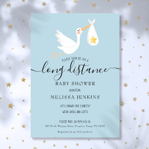 Long Distance Shower Sprinkle By Mail Stork Star Invitation