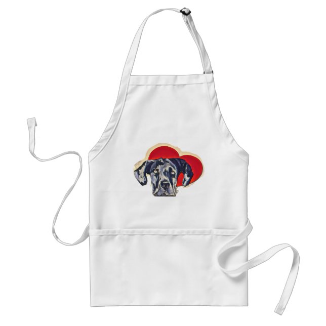 Long Eared Harlequin Dane Heart  Standard Apron (Front)