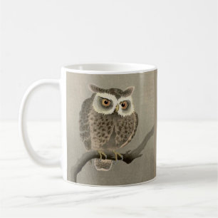 long-eared owl print coffee mug