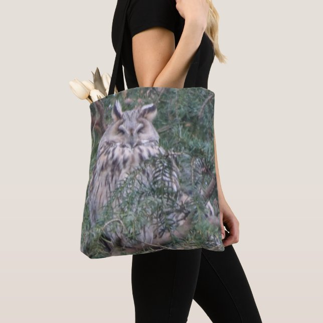 Long-eared Owl Tote Bag (Close Up)