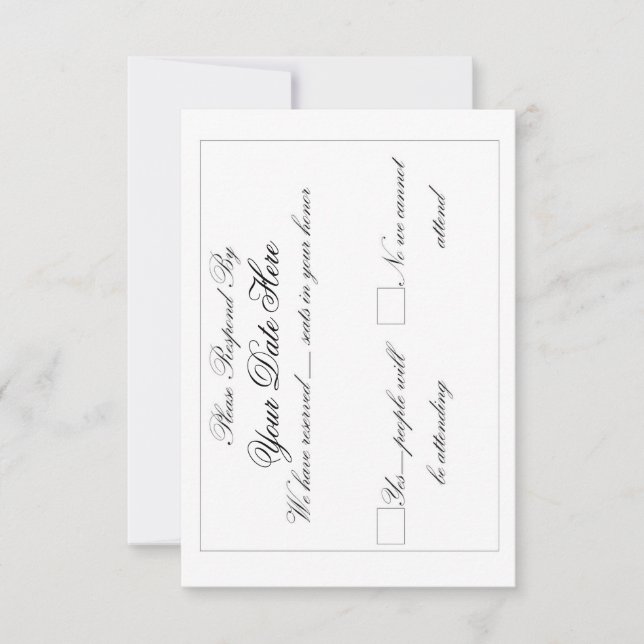 Long Elegant RSVP Card (Front)