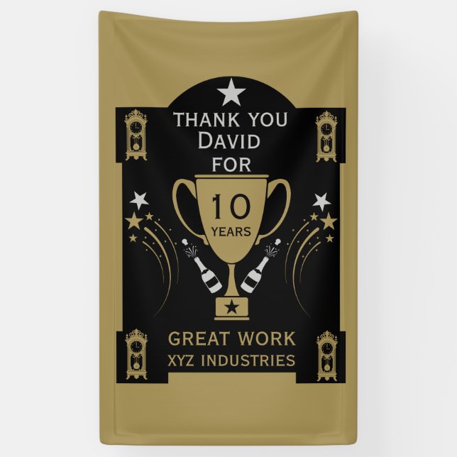 Long Employment Service Recognition Banner (Vertical)