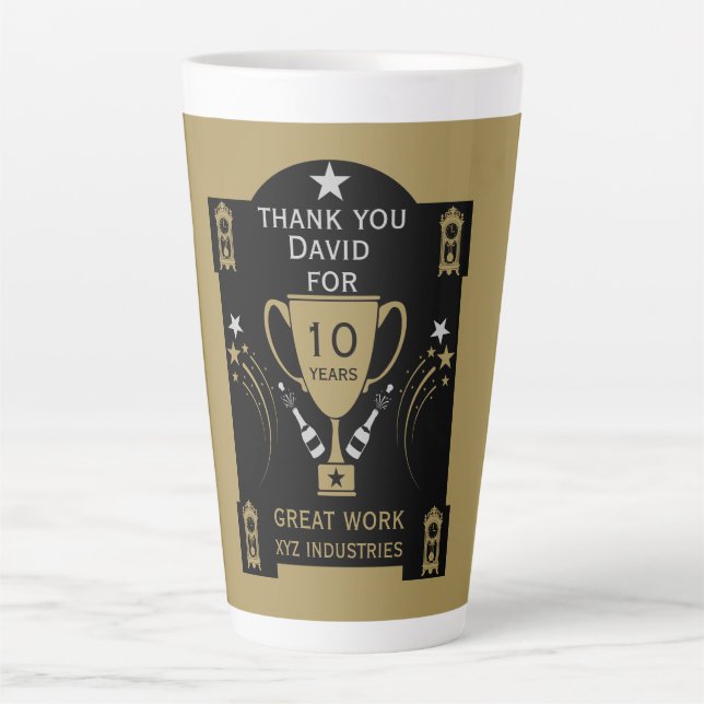 Long Employment Service Recognition Latte Mug (Front)