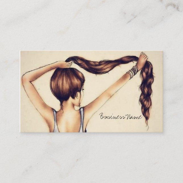 Long Hair Beauty Business Card (Front)