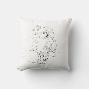 Long Hair Chihuahua - Dog Illustration Minimalist Cushion