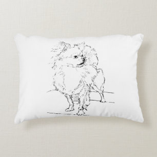 Long Hair Chihuahua - Dog Illustration Minimalist Decorative Cushion