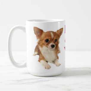 Long Hair Chihuahua Puppy Dog Purple Love Coffee Mug