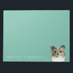 Long Hair Chihuahua Watercolor Portrait Notepad<br><div class="desc">This is a detailed watercolor painting of a face of a long hair chihuahua dog. It has light and dark brown fur and white chest.</div>