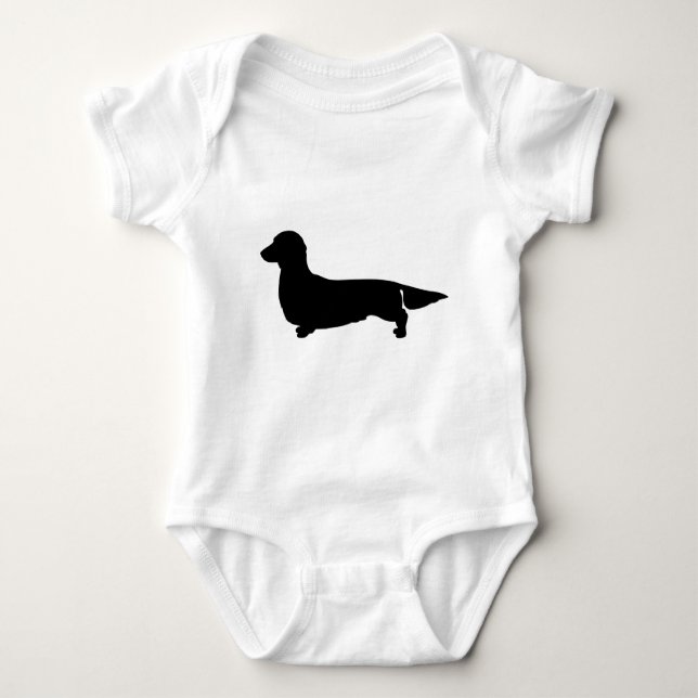 Long Hair Dachshund Baby Bodysuit (Front)