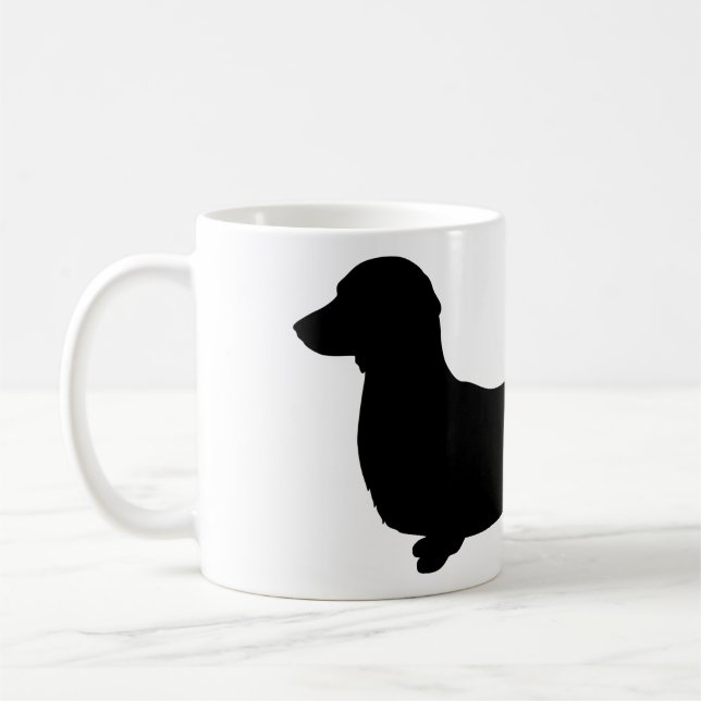 Long Hair Dachshund Ceramic Mug (Left)