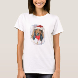 Long Hair Dachshund Christmas Gifts For Dog Lovers T-Shirt