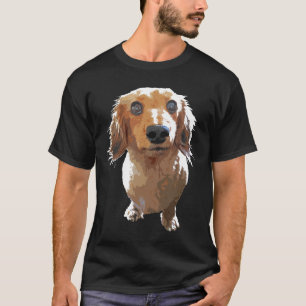 Long Hair Dachshund Cute Wiener Dog Gift For Women T-Shirt