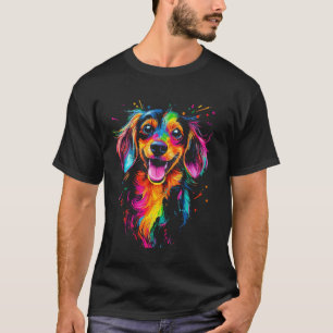 Long Hair Dachshund Design With A Dog On It T-Shirt