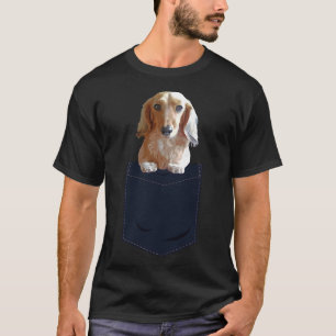 Long Hair Dachshund In Pocket T-Shirt