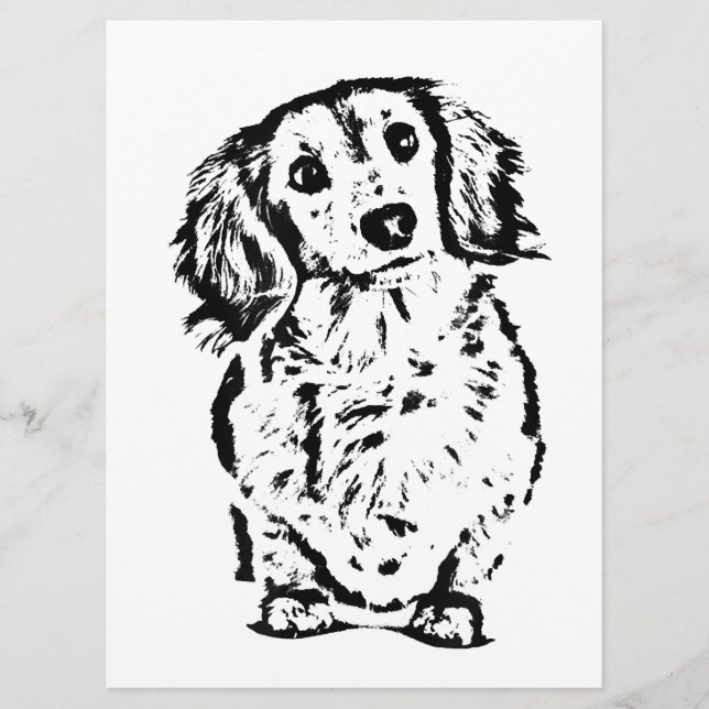 Long Hair Dachshund Lover Gift Doxie Mum Dad Cute Menu (Front)