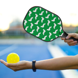 Long Hair Dachshund Loving Pickleball Green Pickleball Paddle