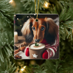Long Hair Dachshund Tree Ornament