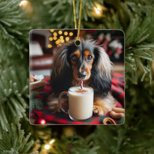 Long Hair Dachshund Tree Ornament