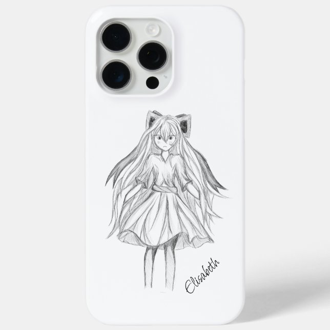 Long Hair Girl With Ribbon Case-Mate iPhone Case (Back)