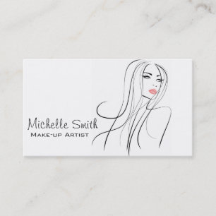Long Hair hairdresser make up artist  branding Business Card
