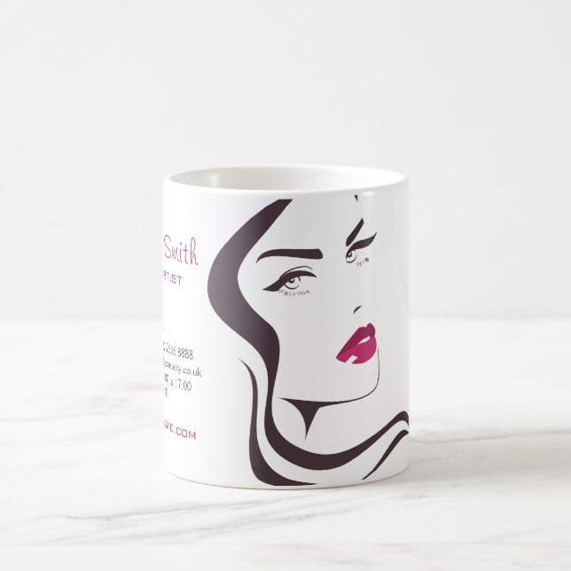 Long Hair hairdresser make up artist  branding Coffee Mug (Center)
