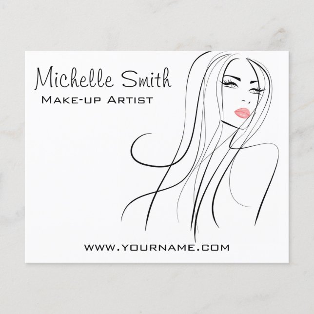 Long Hair hairdresser make up artist  branding Flyer (Front)