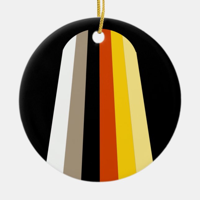 Long Hair Pride Flag Ceramic Ornament (Front)
